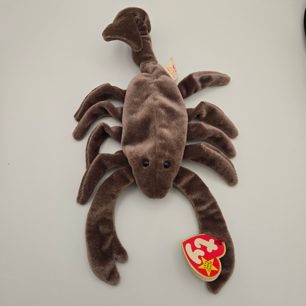 Ty Kids NEW Stinger Scorpion Beanie Baby 1997 Plush Desertcore Brown 4032